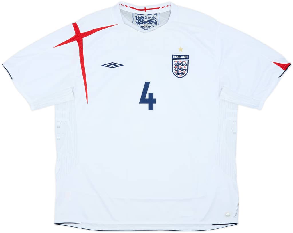 2005-07 England Home Shirt Gerrard #4 - 8/10 - (3XL)