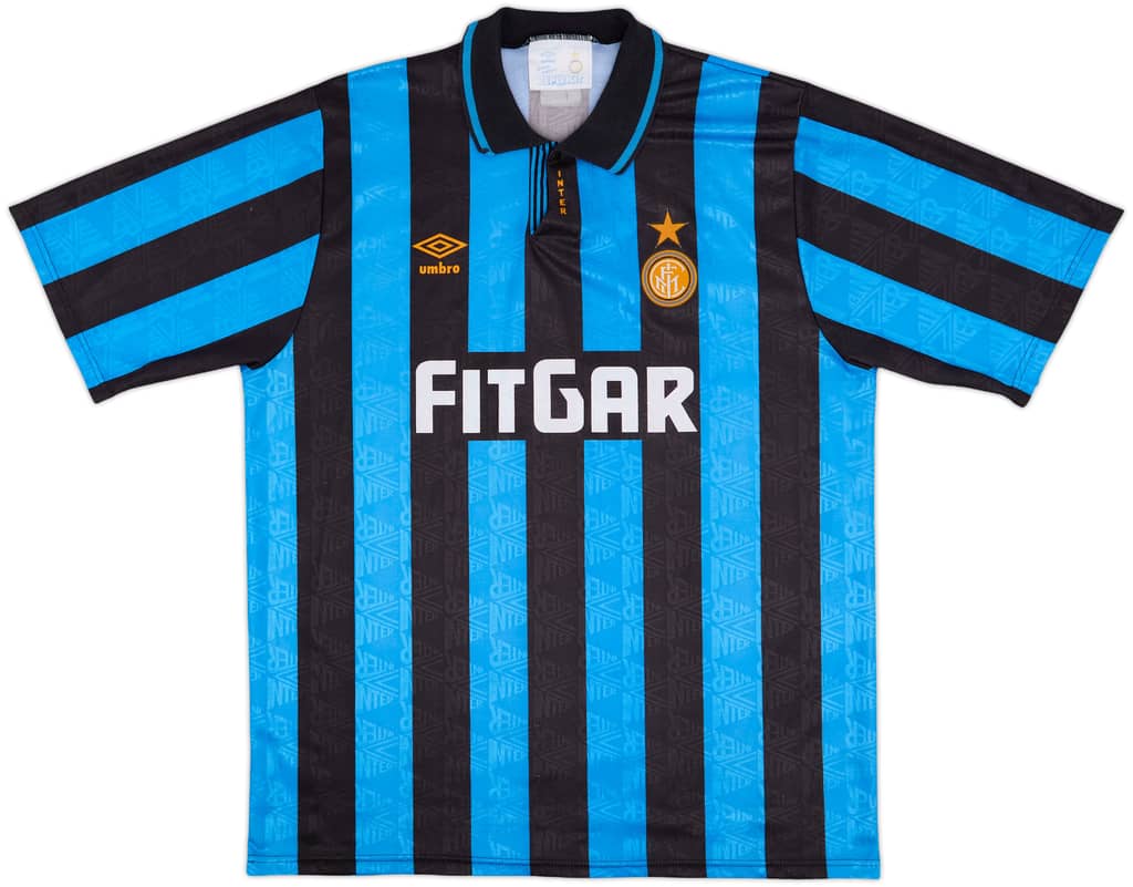 1991-92 Inter Milan Home Shirt - 8/10 - (L)
