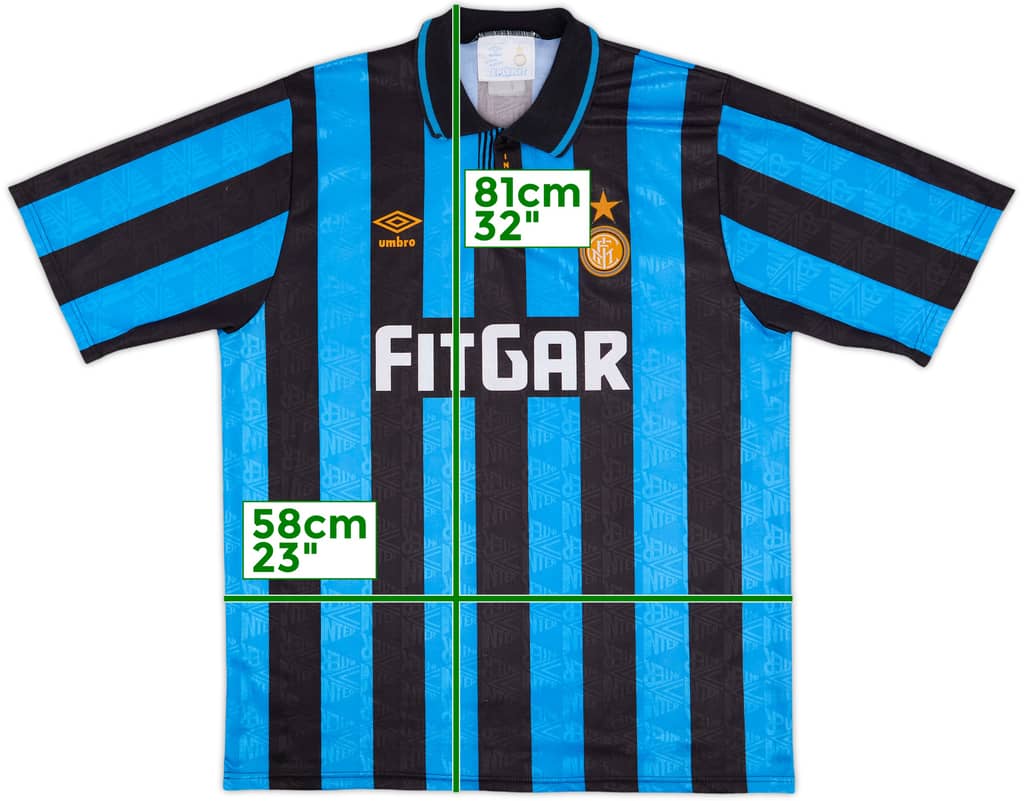 1991-92 Inter Milan Home Shirt - 8/10 - (L)
