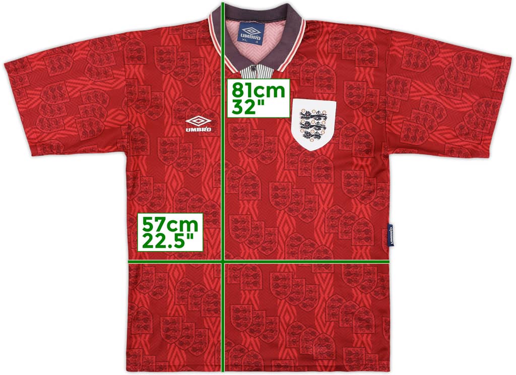 1993-95 England Away Shirt - 7/10 - (XL)