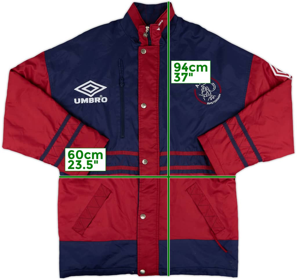1993-94 Ajax Umbro Padded Bench Coat - 8/10 - (M)