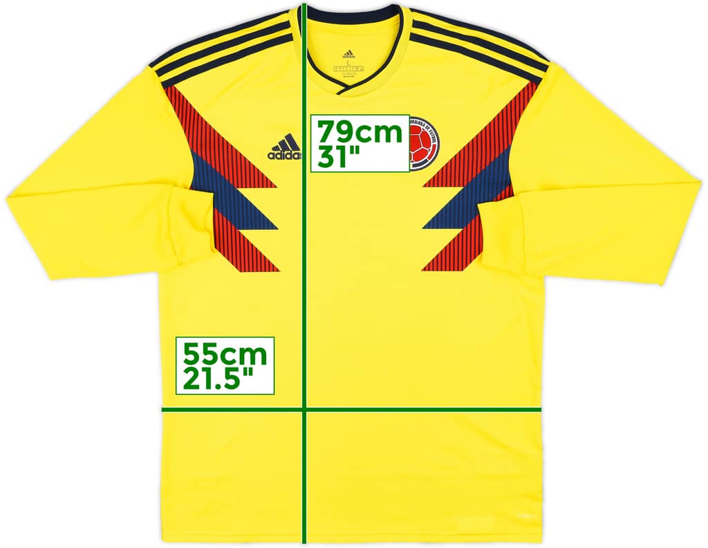 2018-19 Colombia Home L/S Shirt - 9/10 - (L)