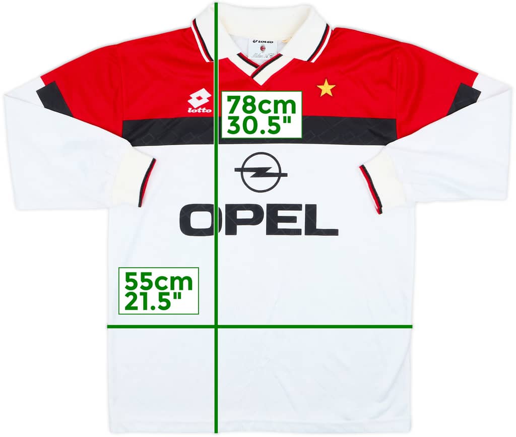 1994-95 AC Milan Player Issue Away L/S Shirt - 8/10 - (L)