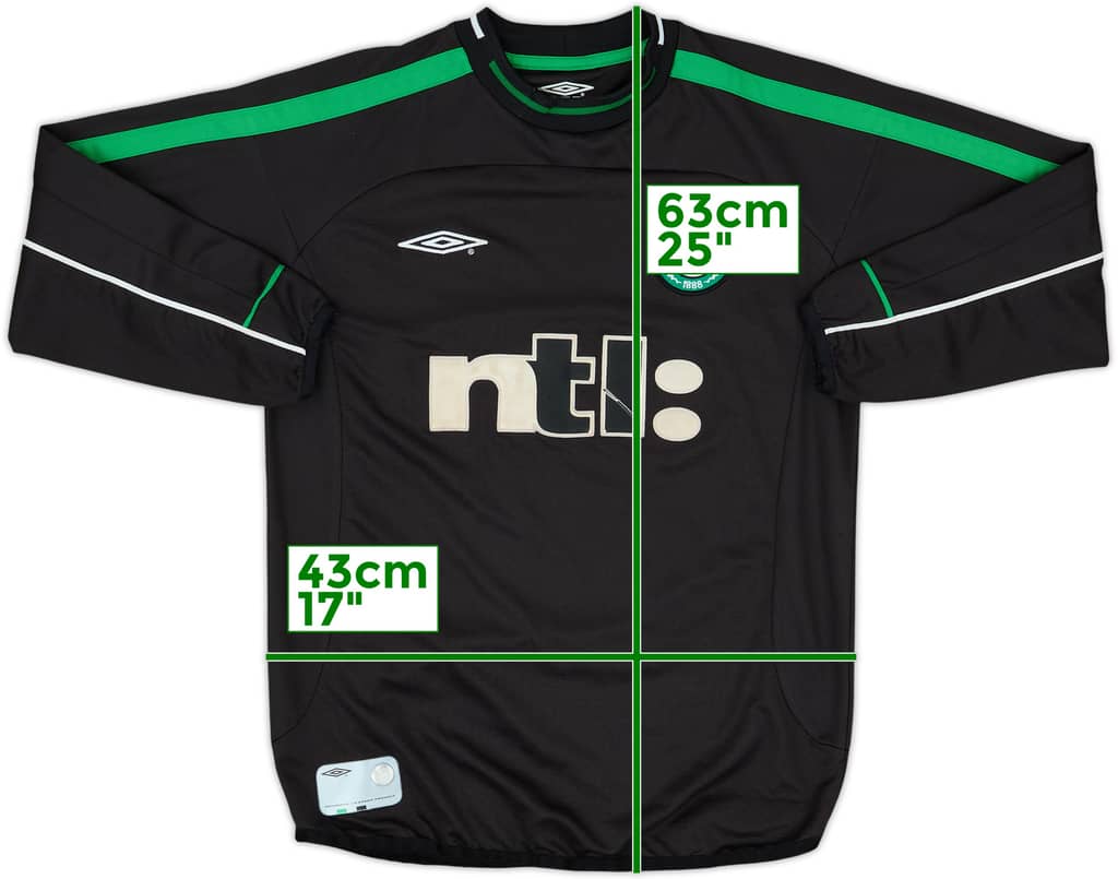 2002-03 Celtic GK L/S Shirt - 5/10 - (7-9 Years)
