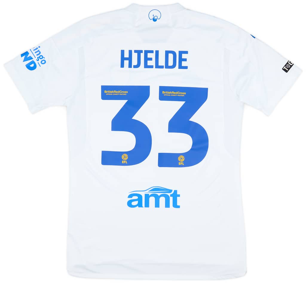 2023-24 Leeds Match Issue Home Shirt Hjelde #33