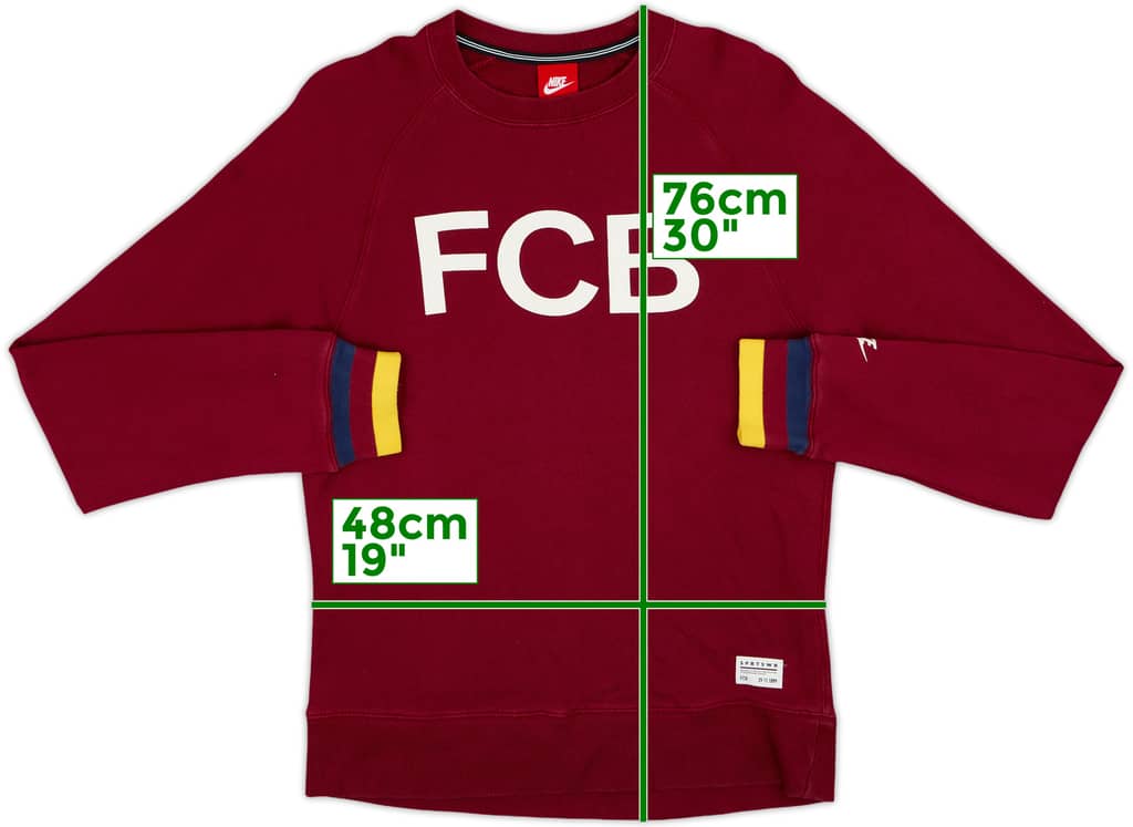 2013-14 Barcelona Nike Sweat Top - 8/10 - (M)