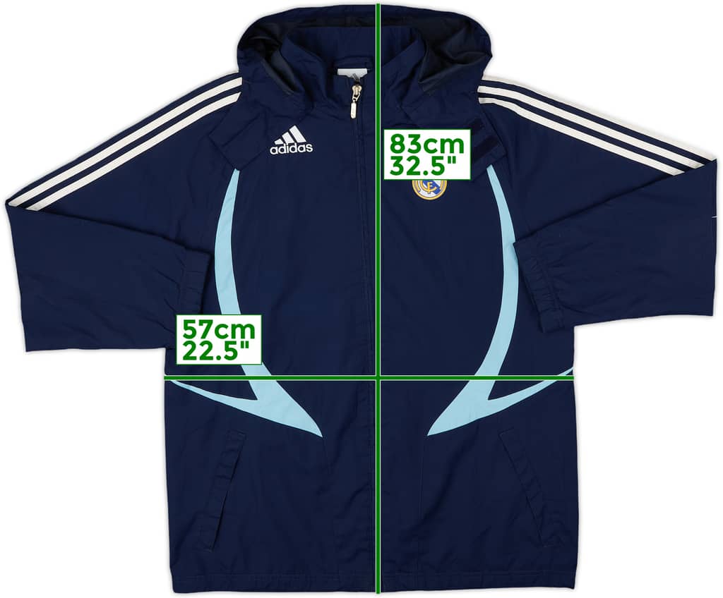 2007-08 Real Madrid adidas CL Hooded Rain Jacket - 8/10 - (M)