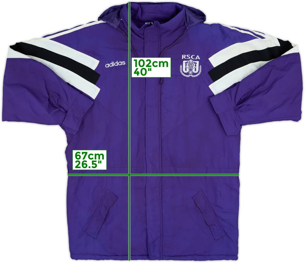 1996-97 Anderlecht adidas Padded Bench Coat - 5/10 - (XL)