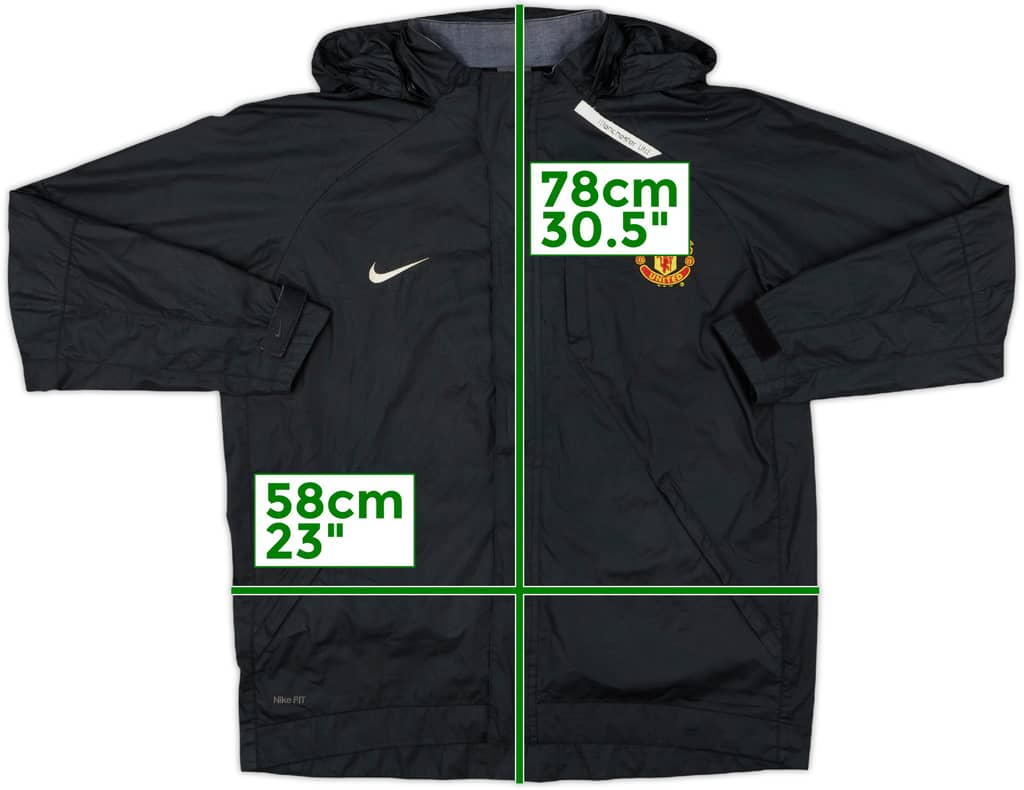 2007-08 Manchester United Nike Hooded Rain Jacket - 8/10 - (M)