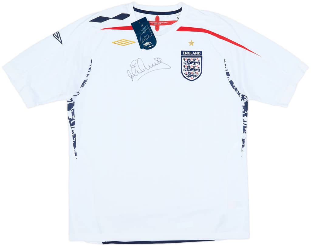 2007-09 England Signed Home Shirt (XL)