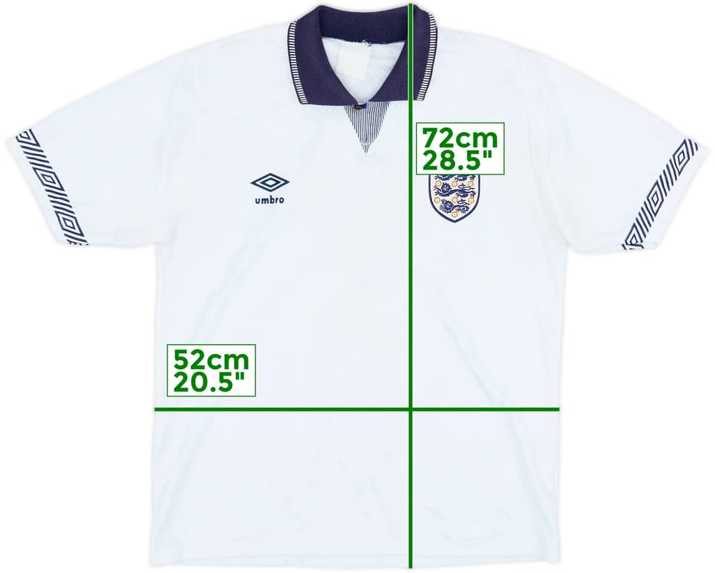 1990-92 England Home Shirt - 7/10 - (L)