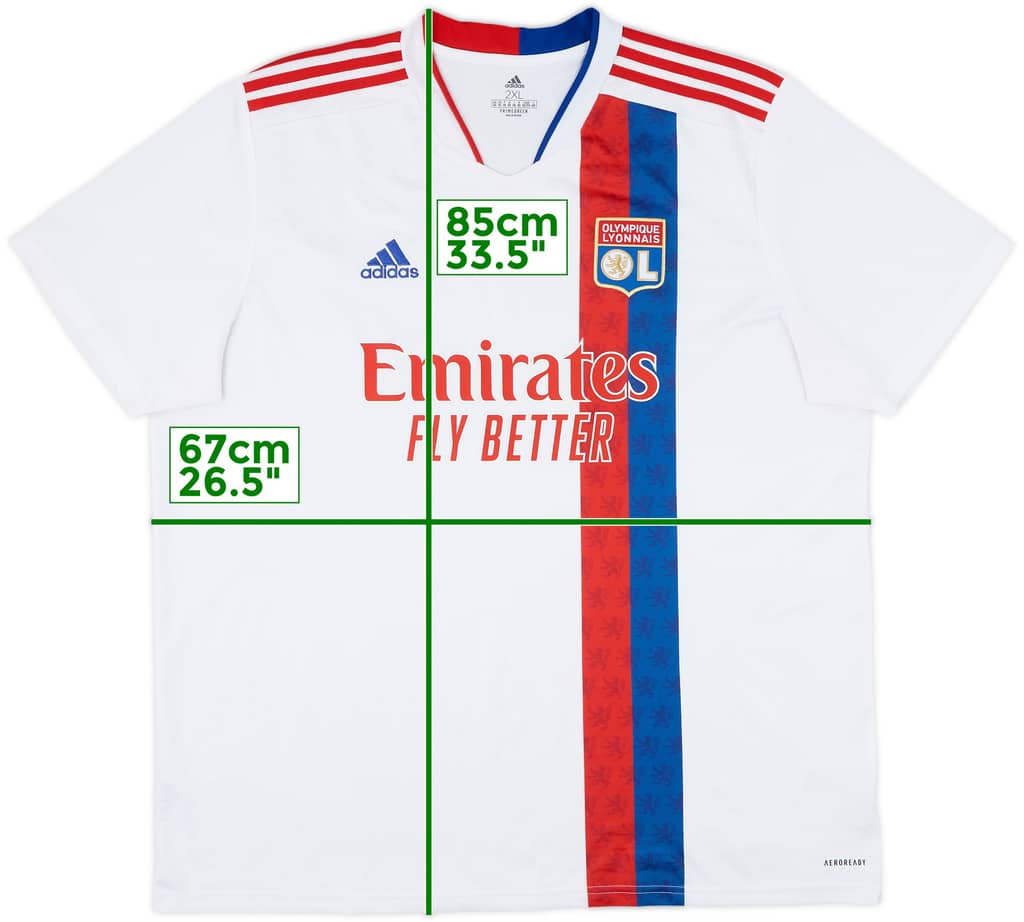 2021-22 Lyon Home Shirt - 8/10 - (XXL)