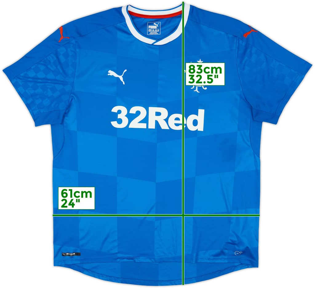 2016-18 Rangers Home Shirt - 9/10 - (XXL)