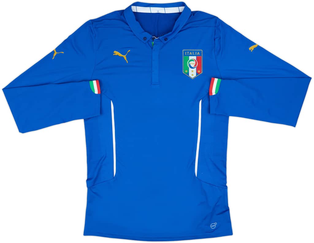 2014-15 Italy Authentic Home L/S Shirt - 8/10 - (3XL)