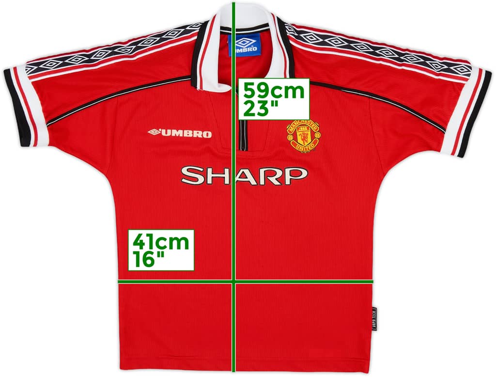 1998-00 Manchester United Home Shirt - 8/10 - (M.Boys)