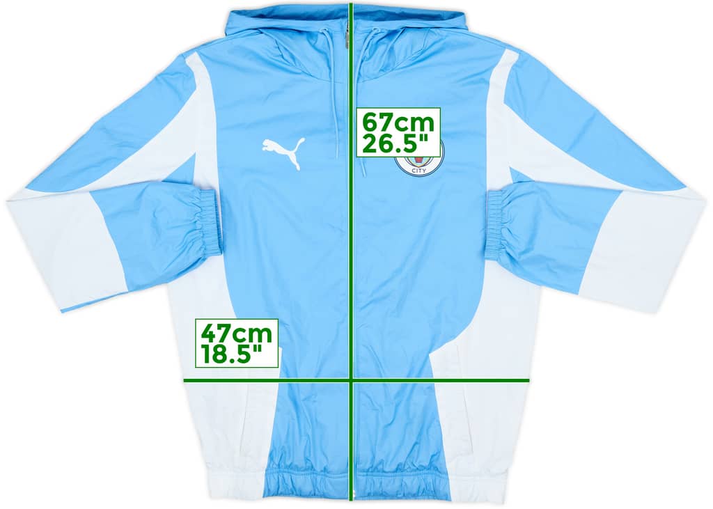 2023-24 Manchester City Puma Hooded Rain Jacket - 9/10 - (S)