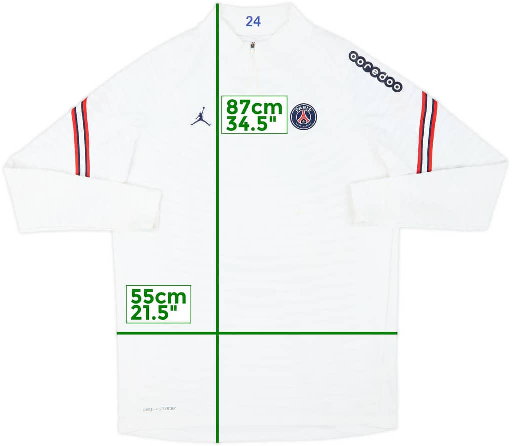 2021-22 Paris Saint-Germain Jordan/Nike Player Issue 1/4 Zip Drill Top #24 - 8/10 - (XL)