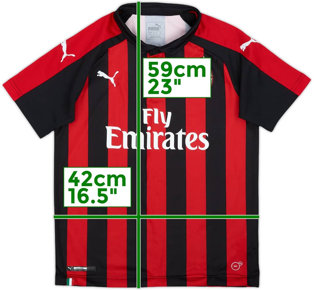 2018-19 AC Milan Home Shirt - 9/10 - (M.Boys)