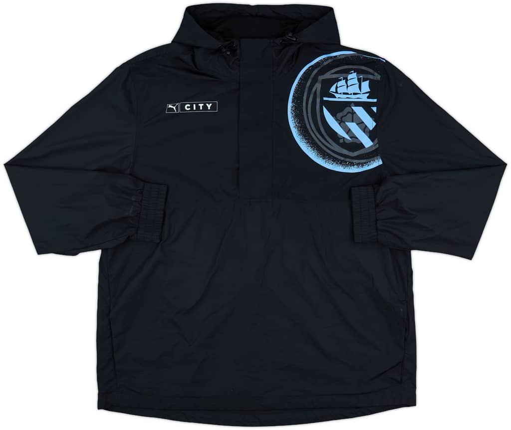 2022-23 Manchester City Puma Hooded 1/4 Zip Training Top - 8/10 - (L)