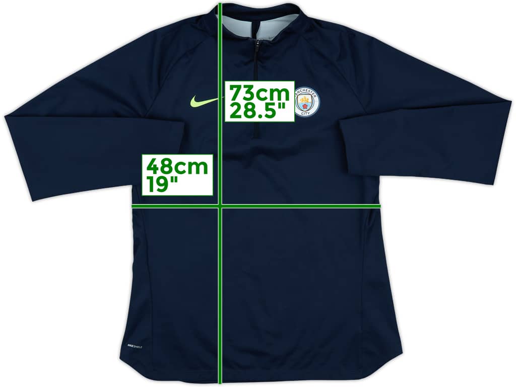 2018-19 Manchester City 1/4 Zip Drill Top - 8/10 - (M)