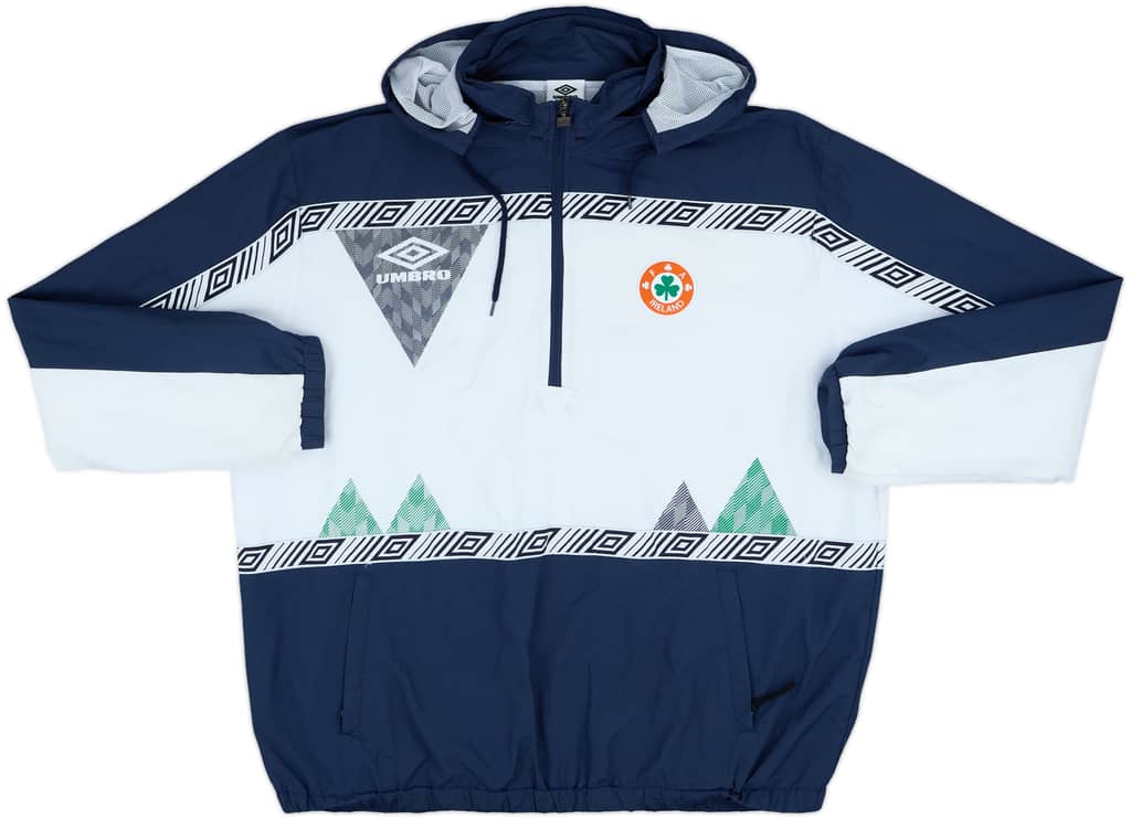 2022-23 Irealnd Umbro Hooded 1/4 Zip Track Jacket - 9/10 - (XXL)