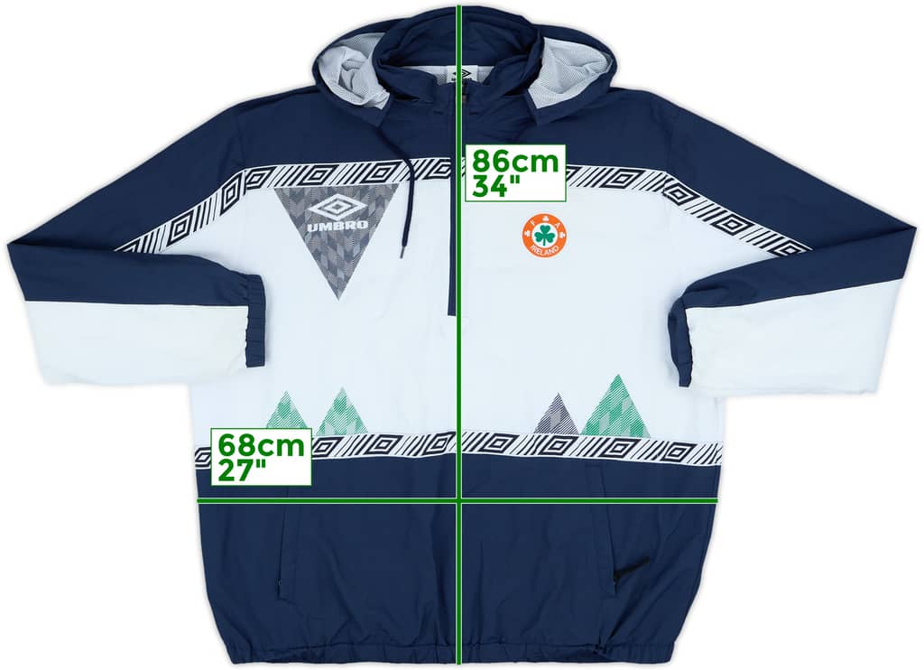 2022-23 Irealnd Umbro Hooded 1/4 Zip Track Jacket - 9/10 - (XXL)