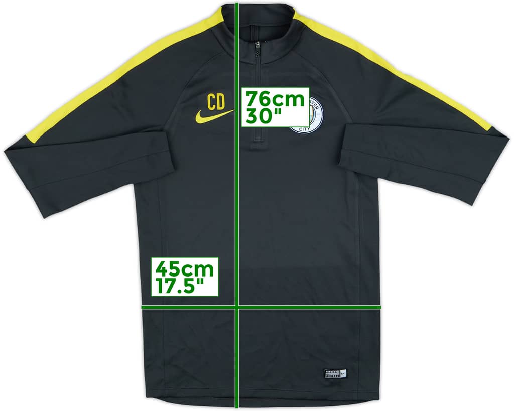 2016-17 Manchester City Staff Issue Nike 1/4 Zip Drill Top CD - 8/10 - (S)