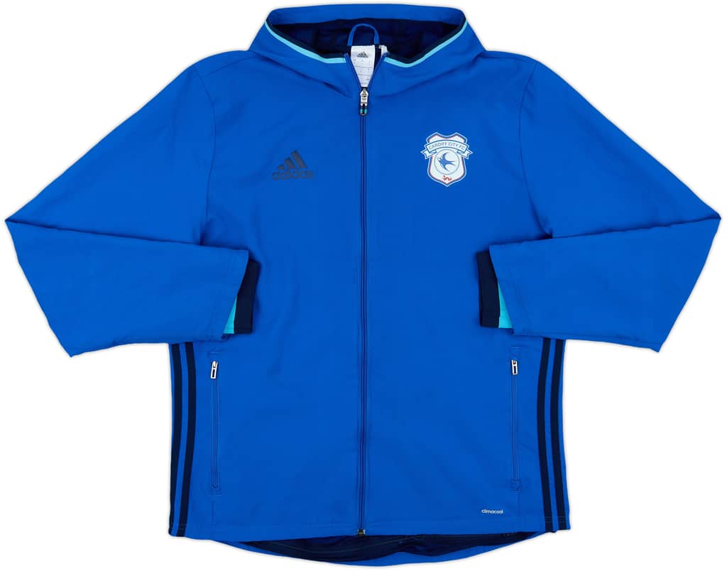 2016-17 Cardiff City adidas Hooded Track Jacket - 8/10 - (L)