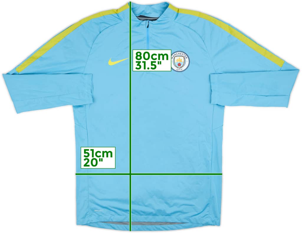 2016-17 Manchester City Nike 1/4 Zip Drill Top - 8/10 - (M)