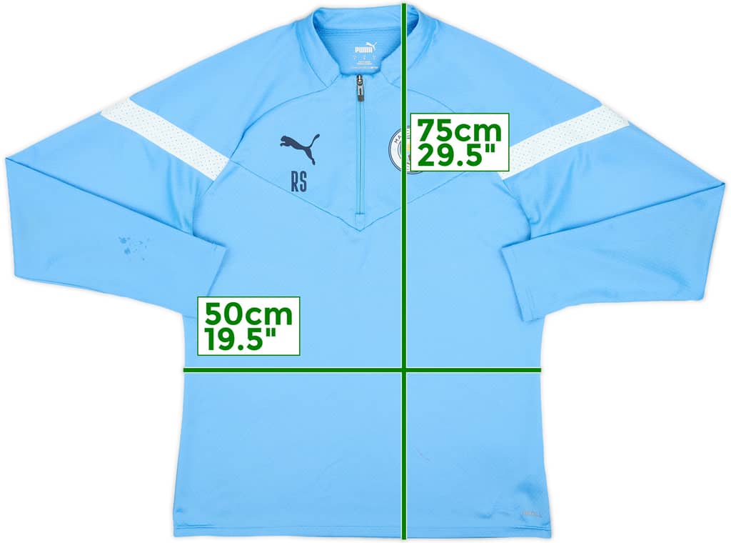 2021-22 Manchester City Staff Issue Puma 1/4 Zip Sweat Top 'RS' - 9/10 - (L)
