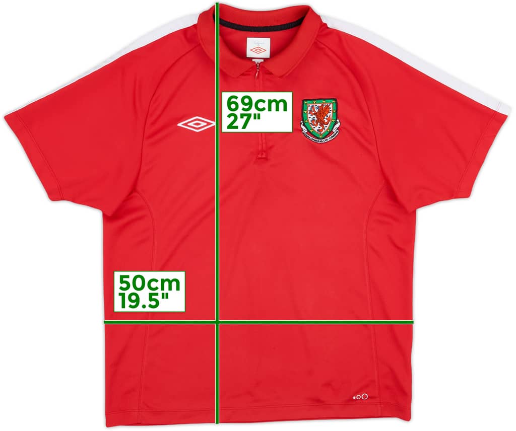 2010-11 Wales Umbro 1/4 Zip Polo Shirt - 8/10 - (M)