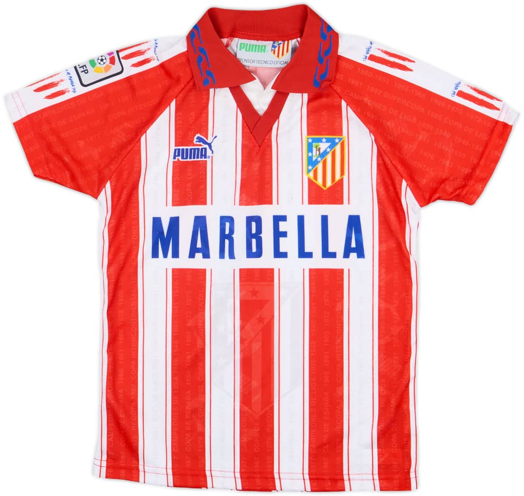1995-96 Atletico Madrid Home Shirt - 8/10 - (S.Boys)