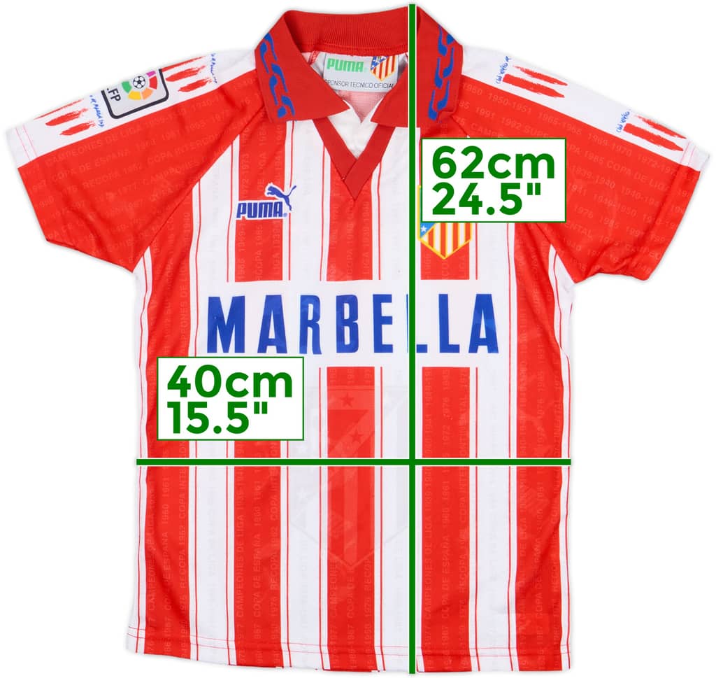 1995-96 Atletico Madrid Home Shirt - 8/10 - (S.Boys)