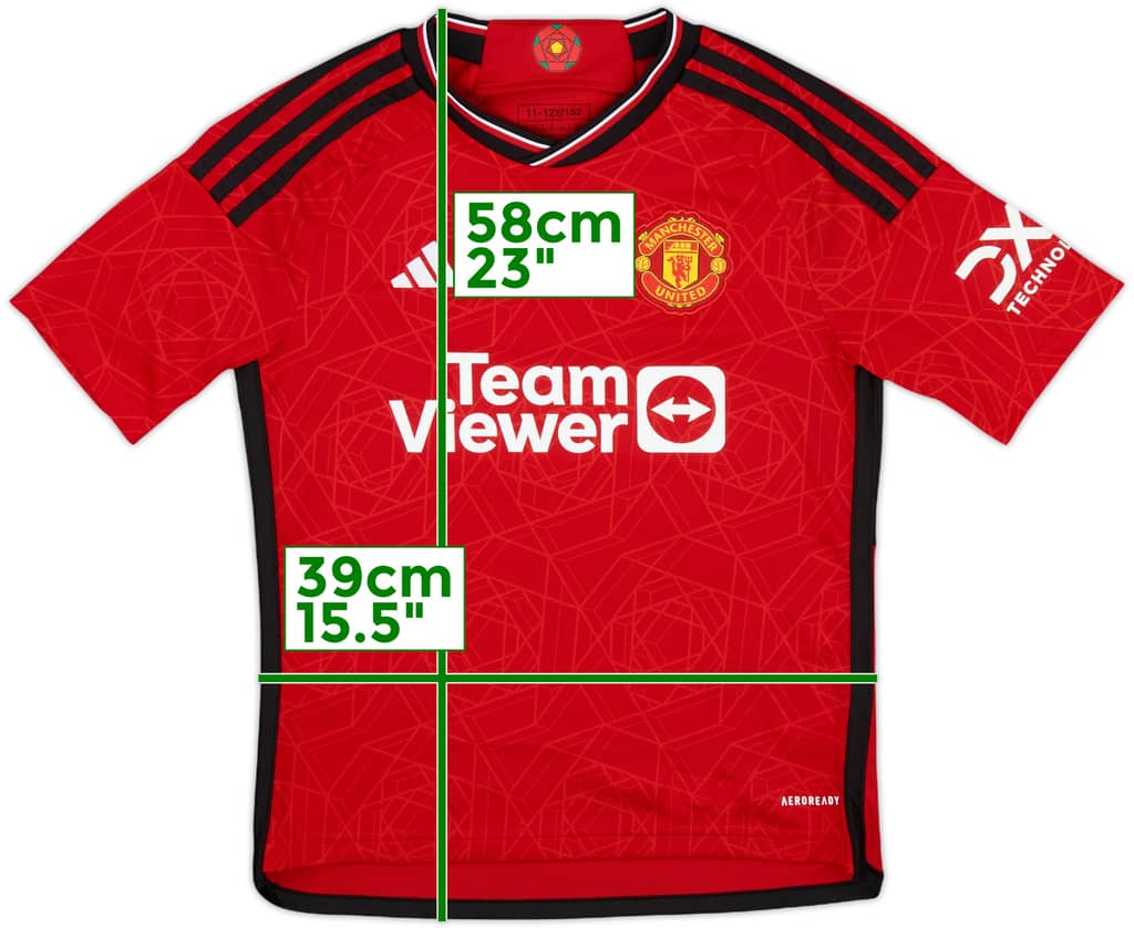 2023-24 Manchester United Home Shirt - 10/10 - (M.Boys)