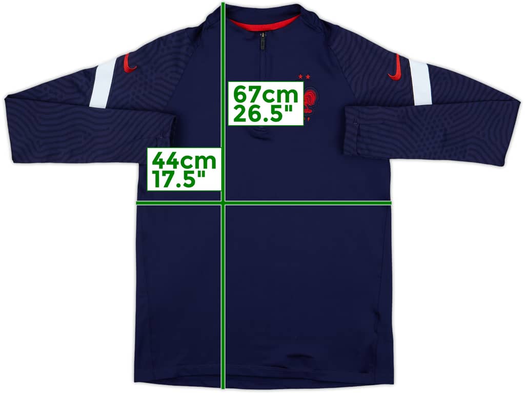 2020-21 France Nike 1/4 Zip Training Top - 8/10 - (XL.Boys)