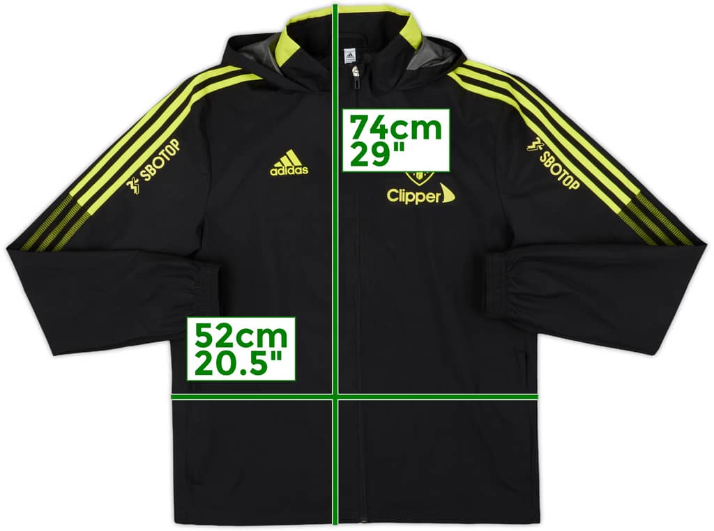 2021-22 Leeds United adidas Hooded Rain Jacket - 6/10 - (S)