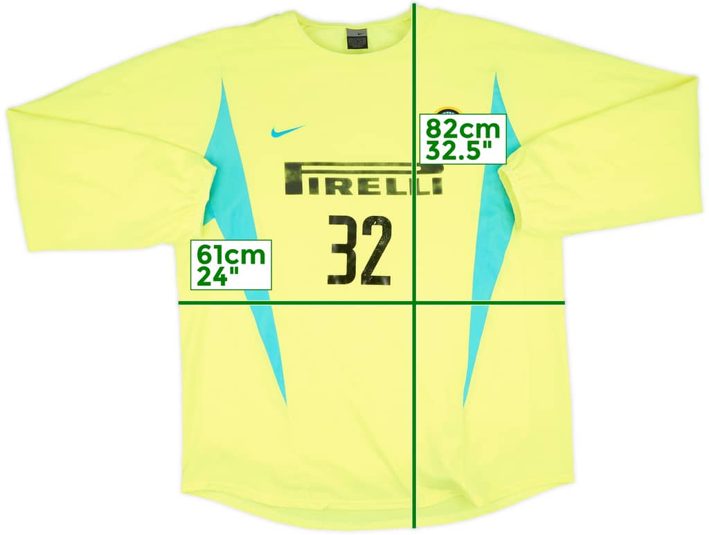 2002-03 Inter Milan Player Issue Training L/S Shirt #32 (Vieri) - 6/10 - (XL)