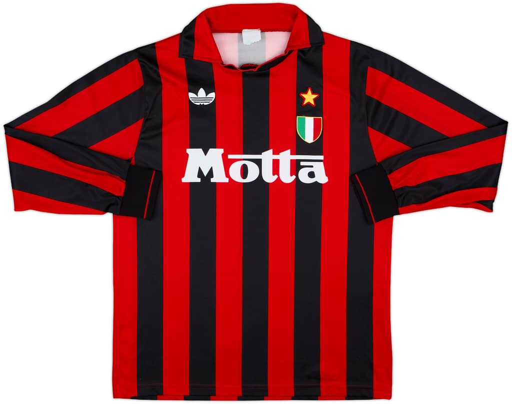 1992-93 AC Milan Home L/S Shirt - 8/10 - (L)