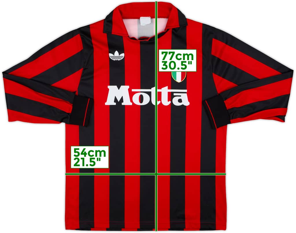 1992-93 AC Milan Home L/S Shirt - 8/10 - (L)