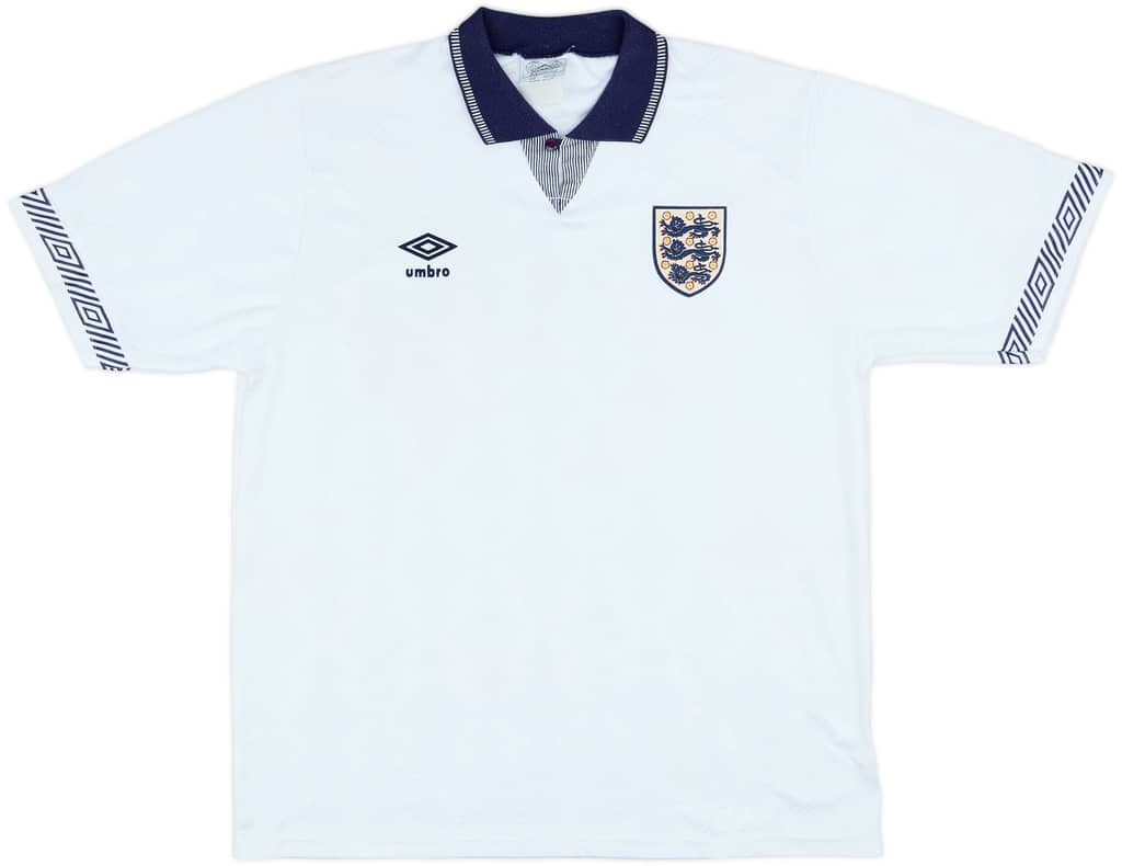 1990-92 England Home Shirt - 8/10 - (L)