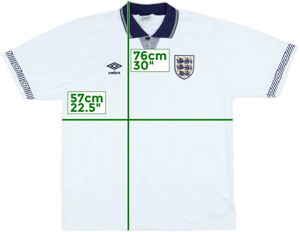 1990-92 England Home Shirt - 8/10 - (L)