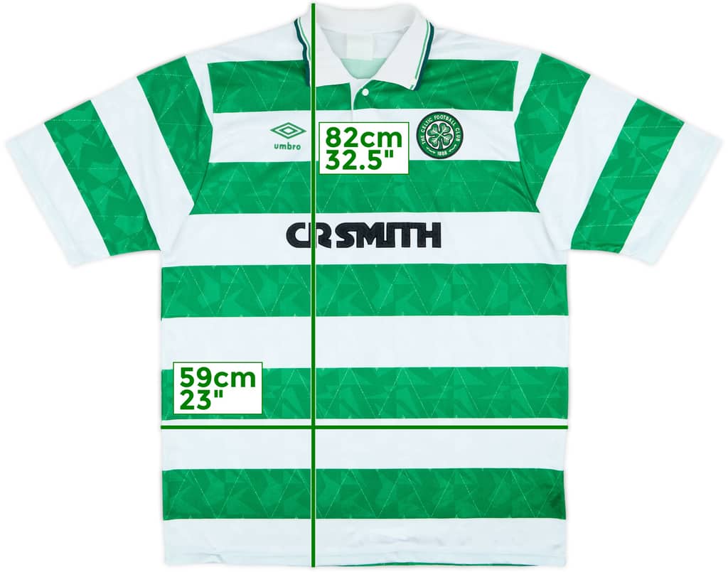 1989-91 Celtic Home Shirt - 8/10 - (XL)