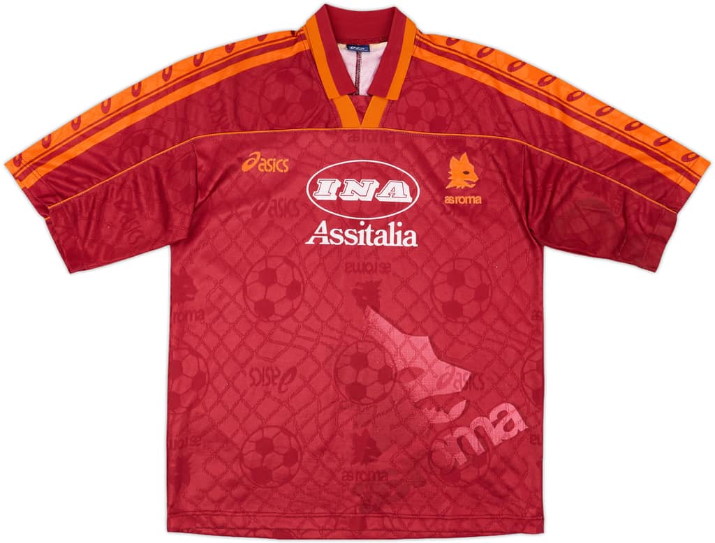 1995-96 Roma Home Shirt - 8/10 - (L)