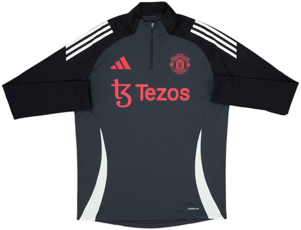 2024-25 Manchester United adidas 1/4 Zip Drill Top - 10/10 - (L)