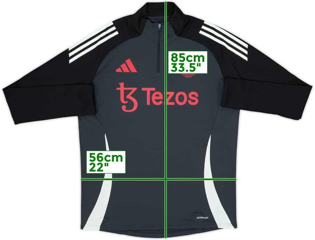 2024-25 Manchester United adidas 1/4 Zip Drill Top - 10/10 - (L)