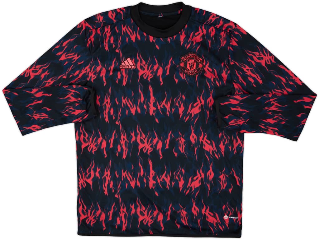 2021-22 Manchester United adidas Sweat Top - 8/10 - (XL)