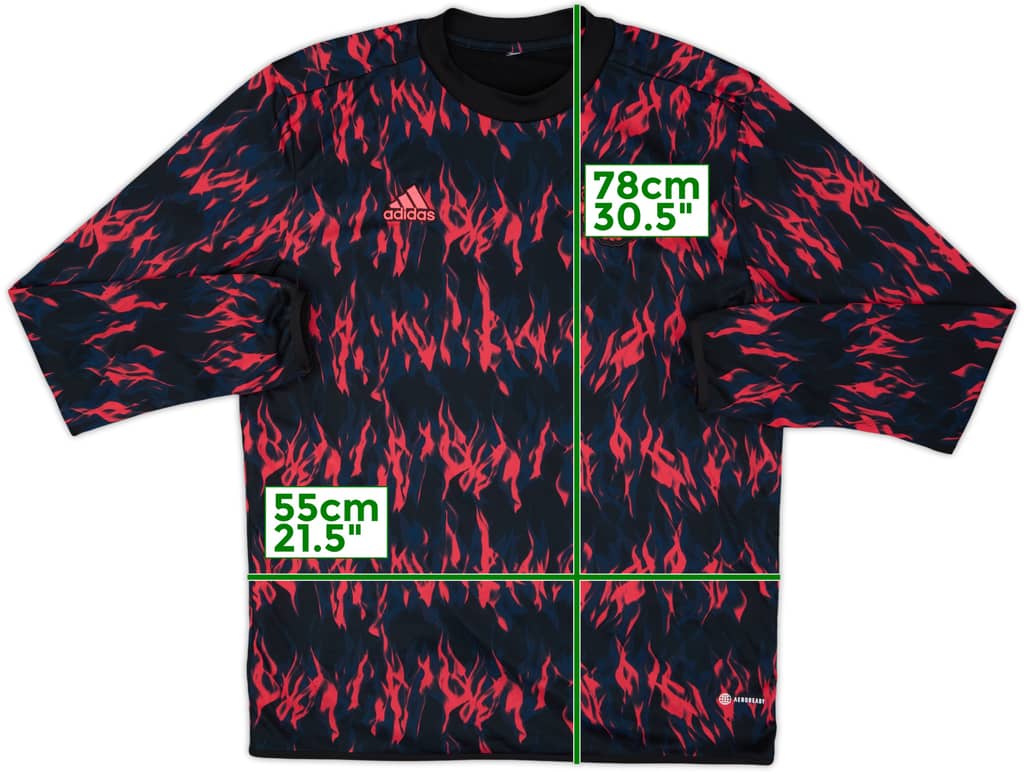 2021-22 Manchester United adidas Sweat Top - 8/10 - (XL)