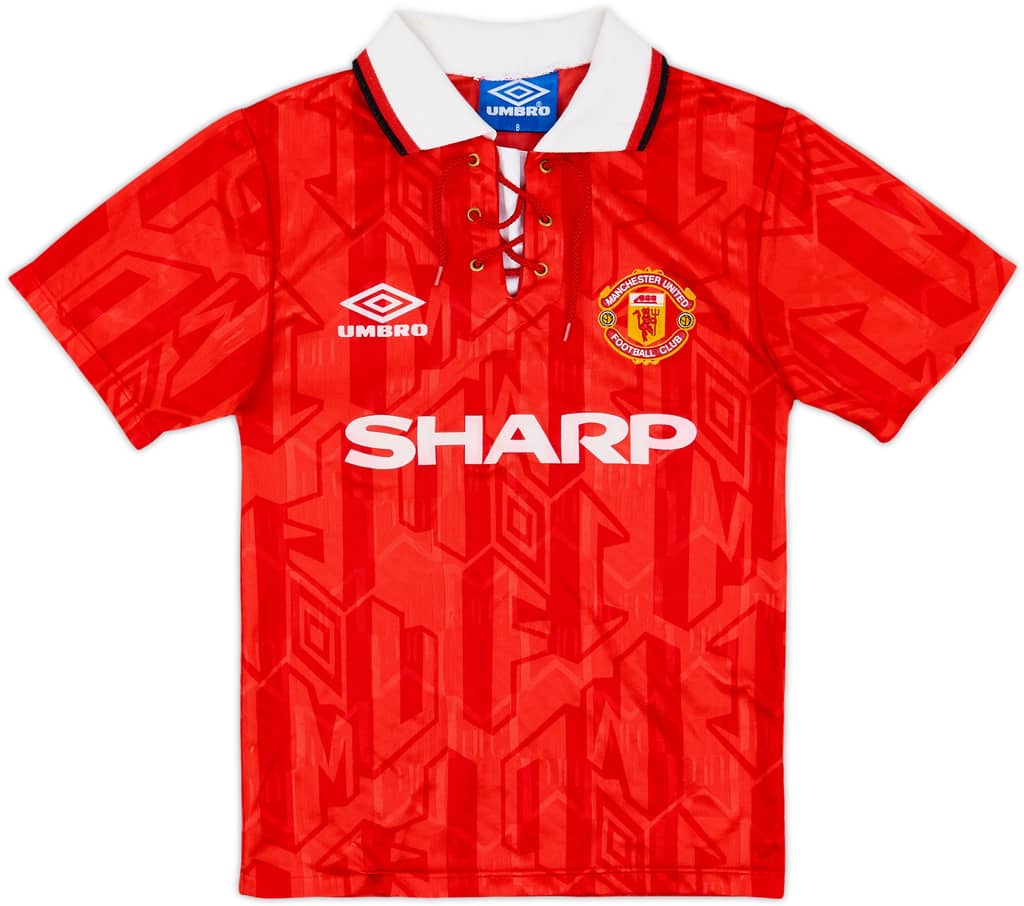 1992-94 Manchester United Home Shirt - 8/10 - (S.Boys)