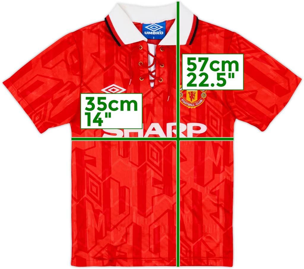 1992-94 Manchester United Home Shirt - 8/10 - (S.Boys)