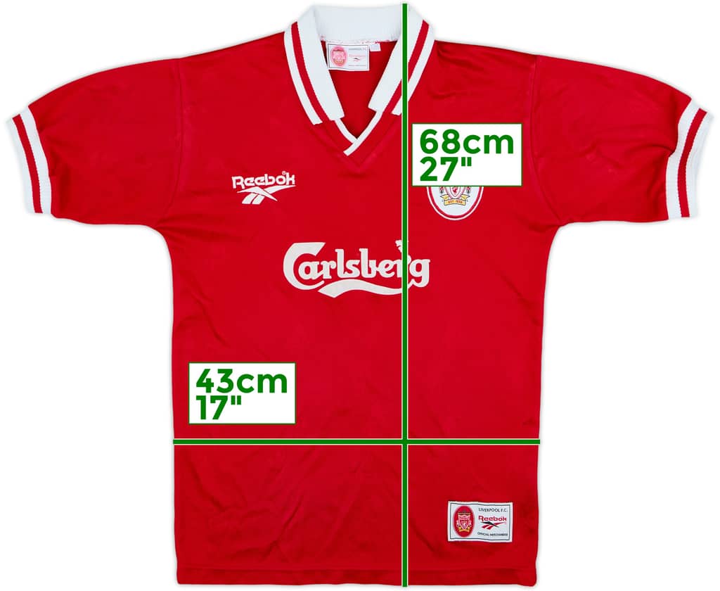 1996-98 Liverpool Home Shirt - 7/10 - (Y)